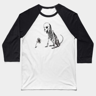 Skeledog Flower Baseball T-Shirt